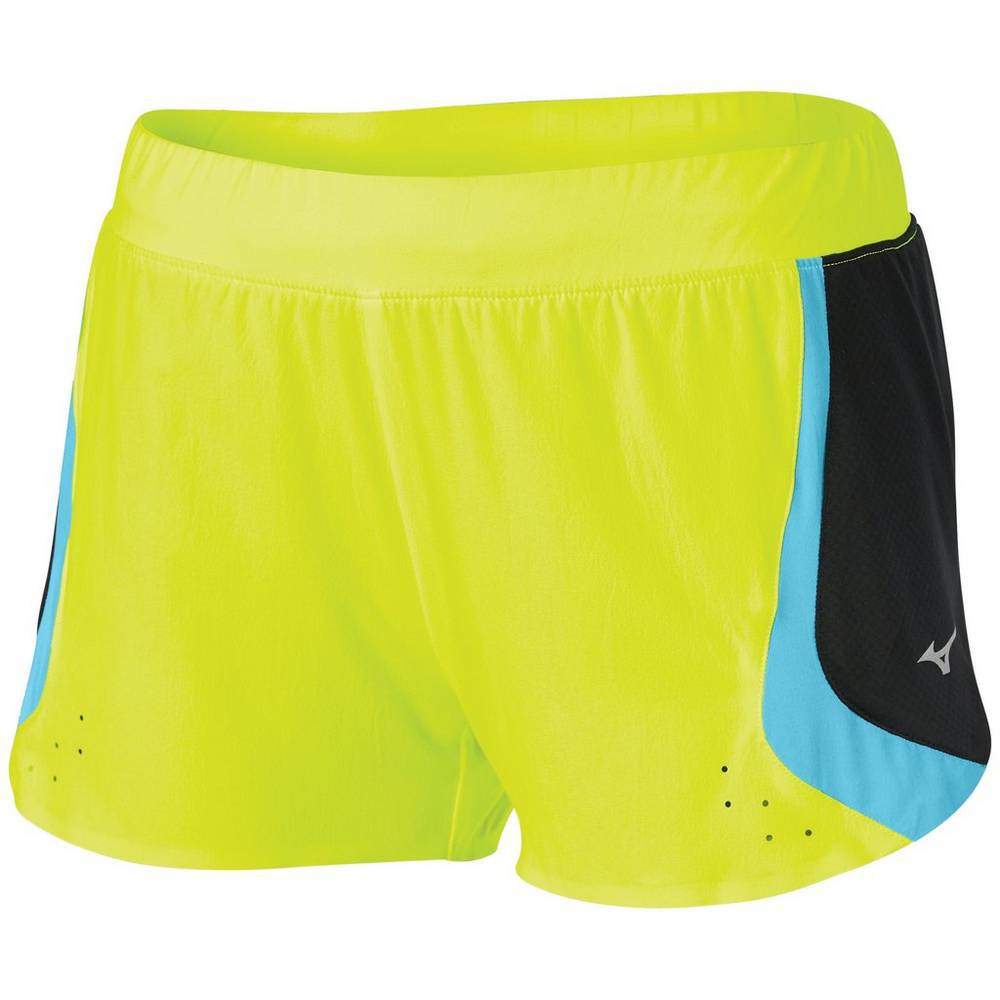 Damske Šortky Mizuno Aero 2.5" Žlté/Modre Tyrkysové Vypredaj HADX58690